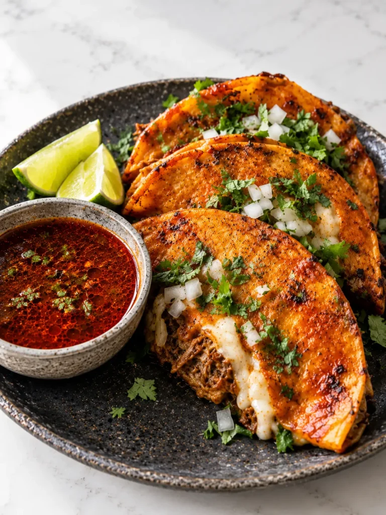 Chicken Birria Tacos Recipe Serving