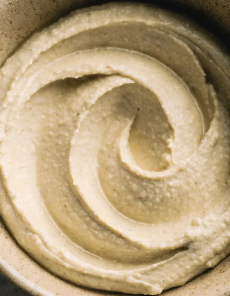 Final texture of hummus without tahini