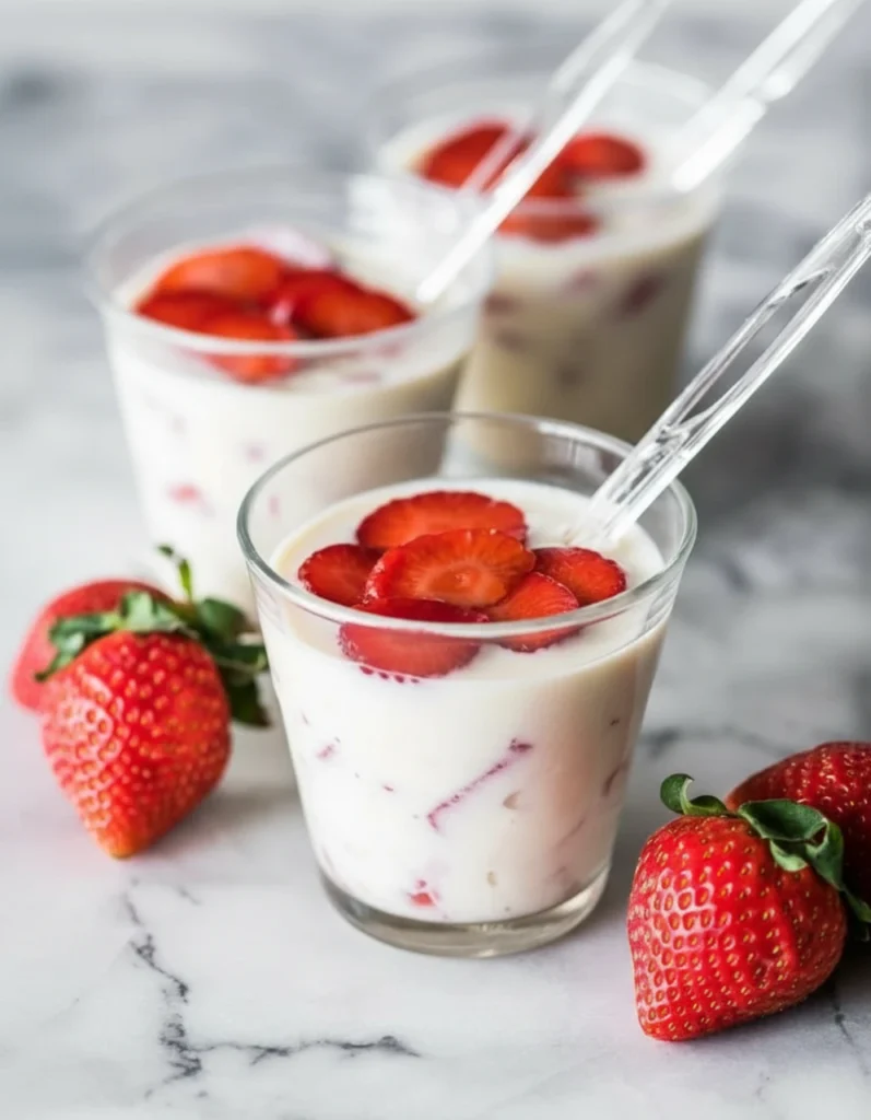 Serving suggestion for the best mexican dessert: fresas con crema recipe
