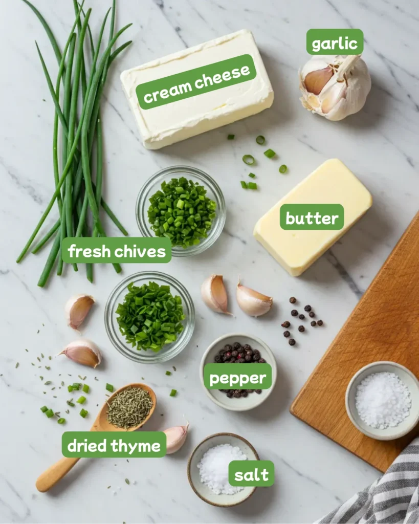 Ingredients for the best cheese spread appetizer