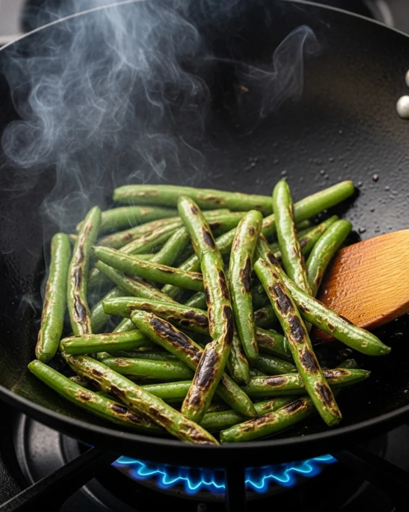 Step 2: Blister the Green Beans for chinese garlic green beans