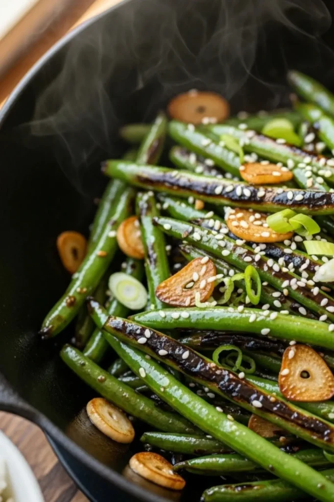 chinese garlic green beans: global food eats
