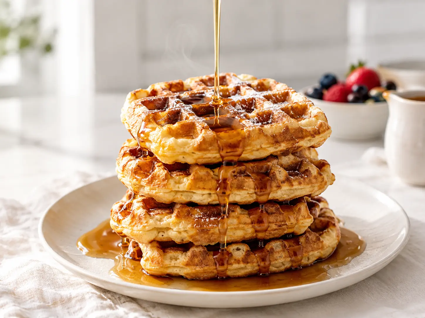 Belgian Waffle Recipe Without Milk Hero Image
