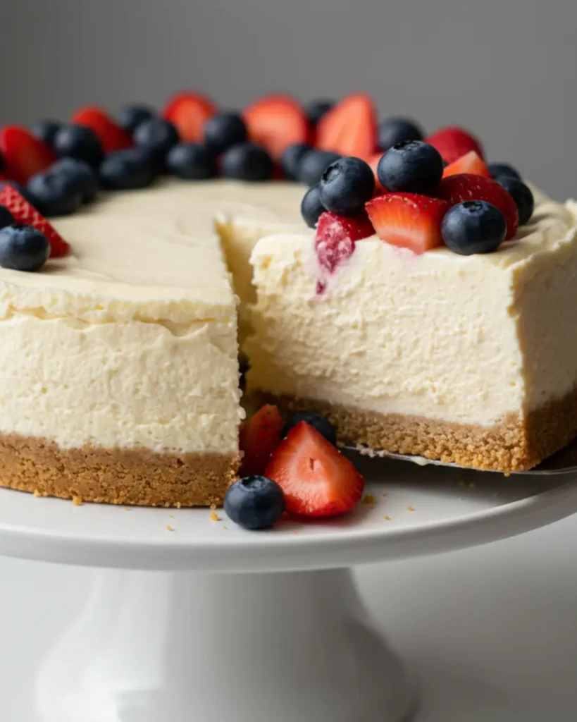 vegan-ricotta-cheesecake-perfect-slice-being-served